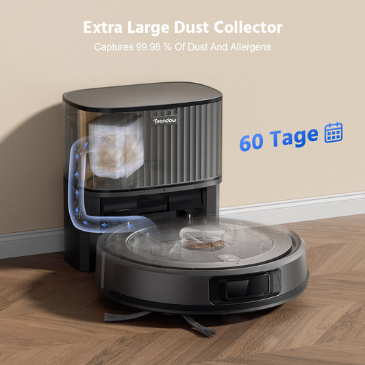Teendow D10S Max - Black | Self-Emptying Robot Vacuum and Mop with LDS Laser Navigation