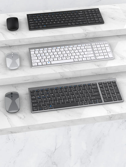 Bluetooth 5.0 2.4G Wireless Keyboard and Mouse Combo Mini Multimedia Keyboard Mouse Set for Laptop PC TV iPad Macbook Android