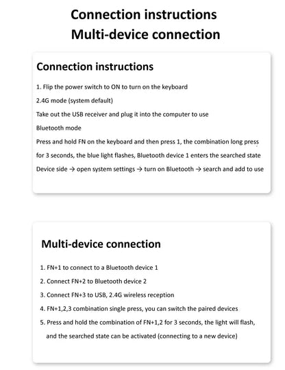 Bluetooth 5.0 2.4G Wireless Keyboard and Mouse Combo Mini Multimedia Keyboard Mouse Set for Laptop PC TV iPad Macbook Android