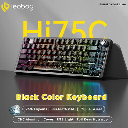 Leobog Hi75C Hi75 Hi75C Pro Aluminum Wireless Custom Mechanical Keyboard Kit Gaming Bluetooth 2.4G Wired Hotswap Gamer Keyboard