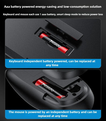 Portable USB Wireless Keyboard and Silent Mouse Set for Home, Office, and Gaming Use