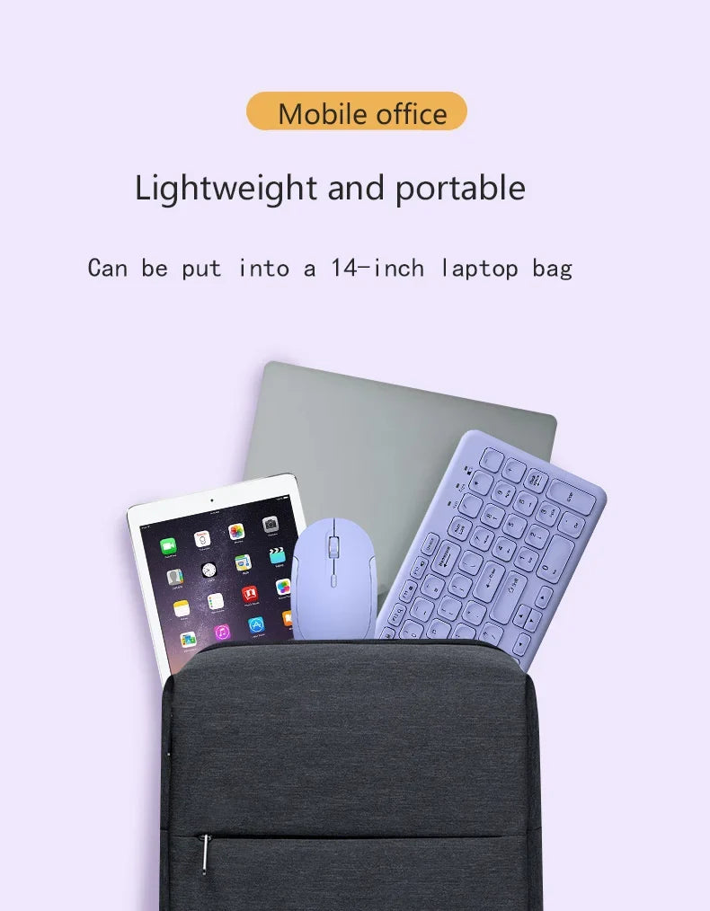 Fashion Keyboard and Mouse Set Wireless PC Gamer Keyboards and Mouse Kit Ultra Thin Office Ergonomic Gaming Keypad Mice Purple