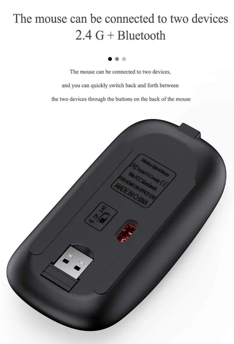 Wireless Keyboard and Mouse Combo Bluetooth 5.0 & 2.4G Rechargeable Multimedia Keyboard Mouse Set for Laptop PC TV iPad Android
