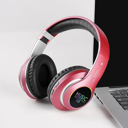 Wireless Bluetooth 5.0 HiFi Headphone With On-Ear Headset Stereo Sound Earphones Sports Office Game Foldable Low Latency