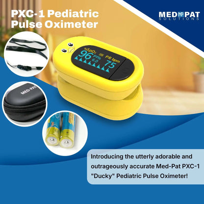 Med-Pat "Ducky" PXC-1 Kids Pulse Oximeter | Fast SpO₂ & Heart Rate | FDA Cleared